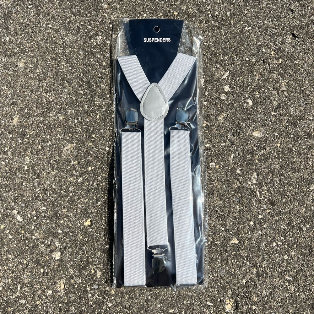 Light grey suspenders NWT